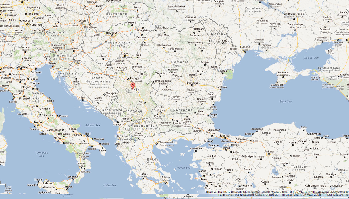 harita sirbistan avrupa